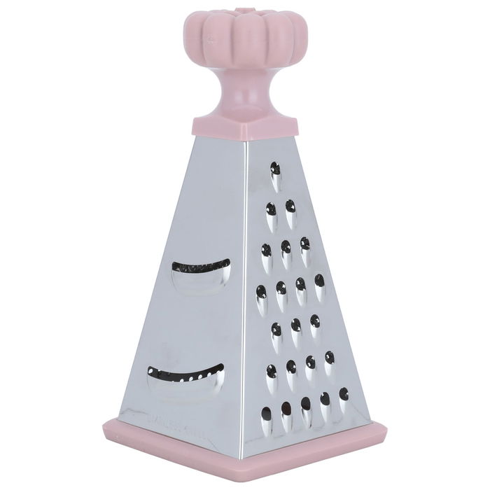 Steel Grater 4 Faces Pyramid Shape Small Pink Plastic Hand image 2