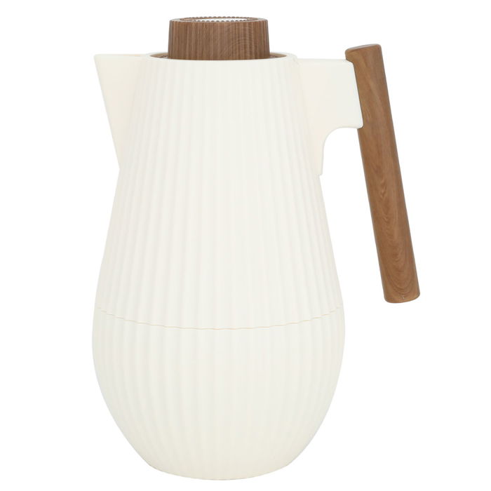 Liar thermos light beige matte with wooden handle 1 liter image 1