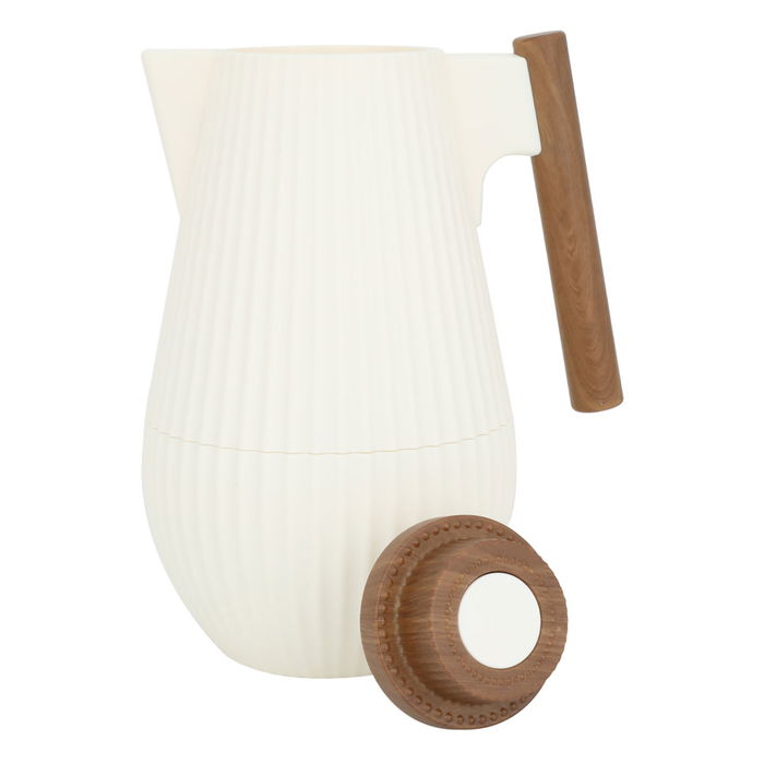 Liar thermos light beige matte with wooden handle 1 liter image 3