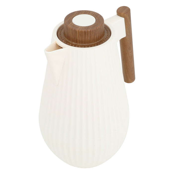 Liar thermos light beige matte with wooden handle 1 liter image 2