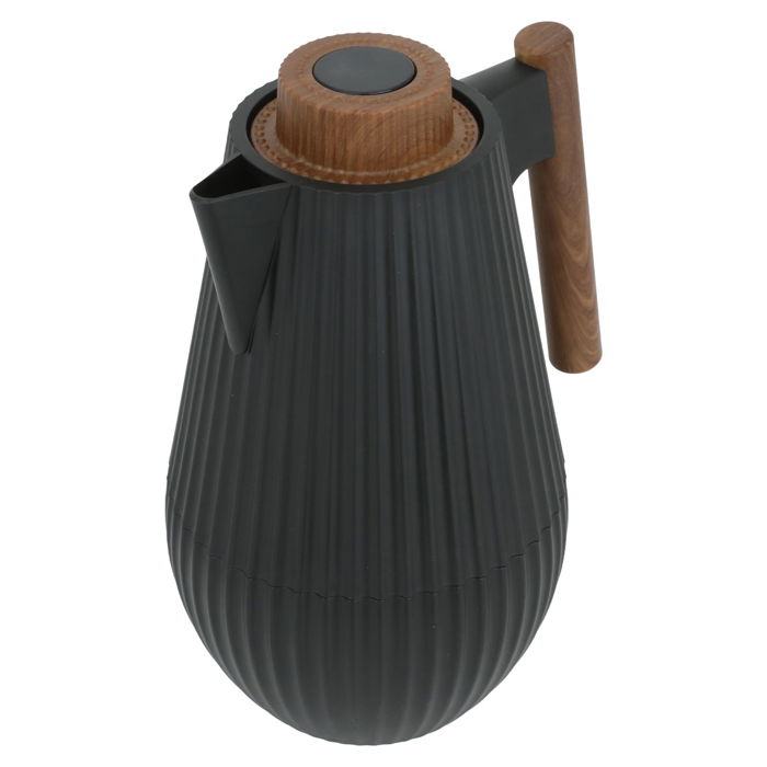 Liar thermos, matte black, with wooden handle, 1 liter image 2