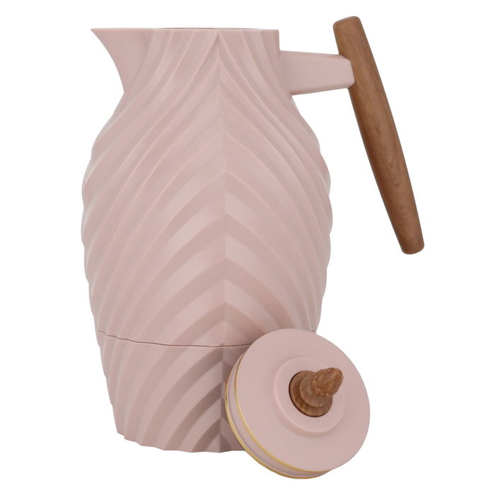 Noura thermos, dark pink with a wooden handle, 1 liter image 3