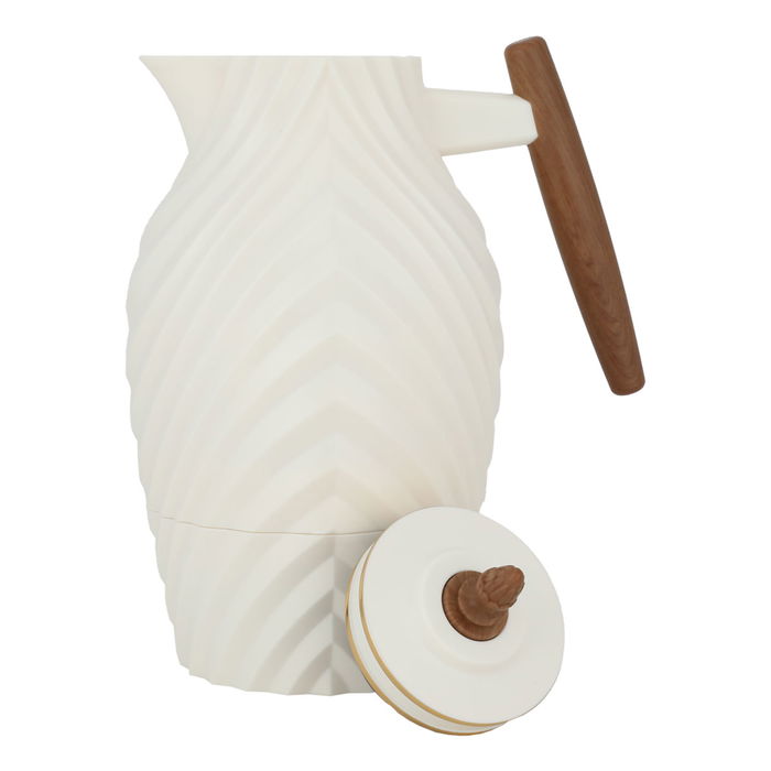 Noura thermos, beige with wooden handle, 1 liter image 3