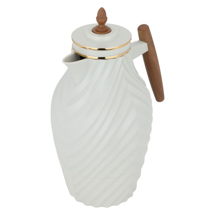 Noura thermos, light gray with a wooden handle, 1 liter image 2