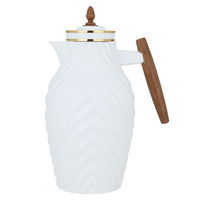 Noura thermos, white with wooden handle, 1 liter product image