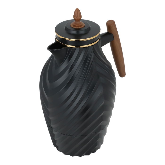 Noura thermos, black with wooden handle, 1 liter image 2