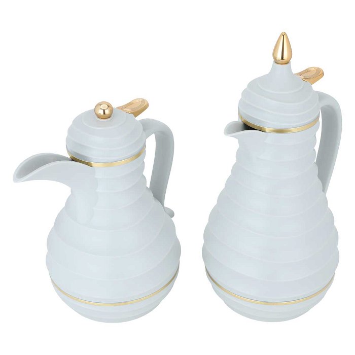 Blanca Thermos Set, Light Gray and Gold, 2 Pieces image 2