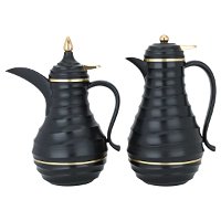 Blanca Thermos Set, Black, and Gold, 2-Pieces product image