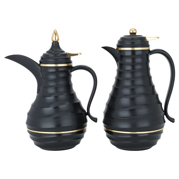 Blanca Thermos Set, Black, and Gold, 2-Pieces image 1