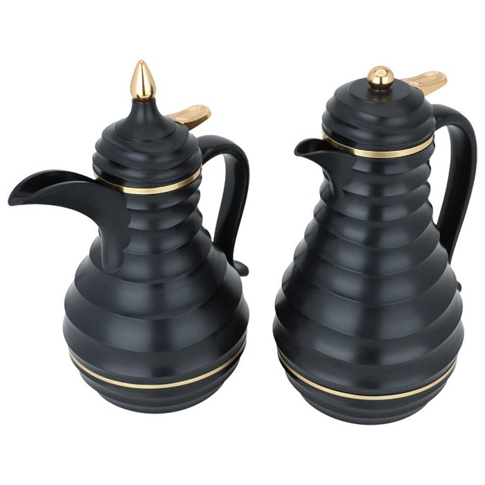 Blanca Thermos Set, Black, and Gold, 2-Pieces image 2