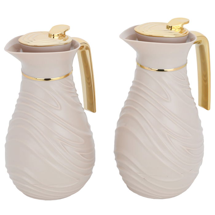 Nour Light Cream Thermos Set With Golden Hand Pressure 2 H image 2