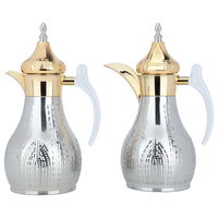 Hela Silver Embossed Thermos Set Golden Mouth Transparent Hand product image