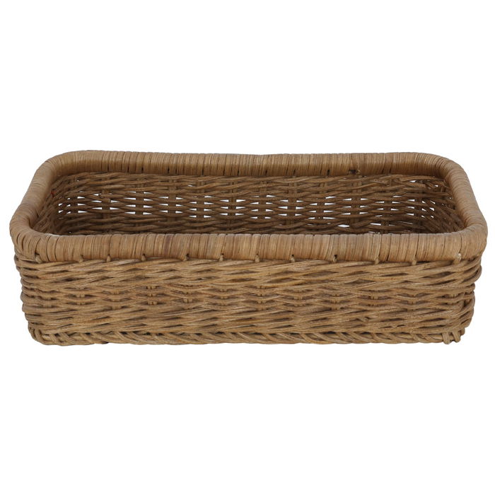 Rectangular brown wicker basket image 1