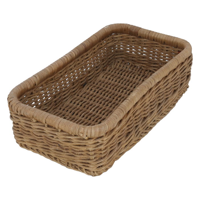 Rectangular brown wicker basket image 2