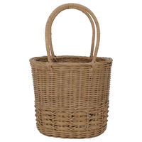 Brown wicker basket with handle product image