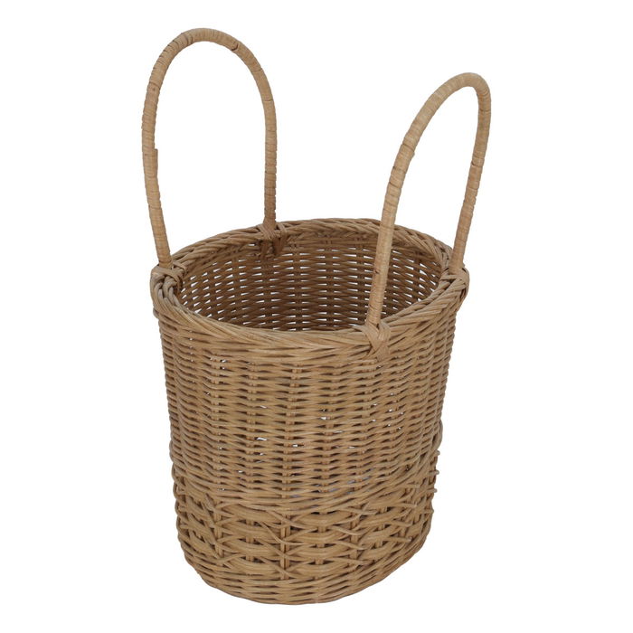 Brown wicker basket with handle image 2