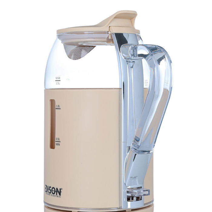 Edison Electric Glass Kettle, 1.5 Liter, 2200 Watt - Beige image 4