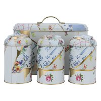 Box set with flower pattern bread container 4 pieces product image