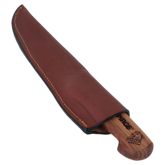 Butcher knife hammered wooden hand with brown pouch No. 3/19 cm image 2