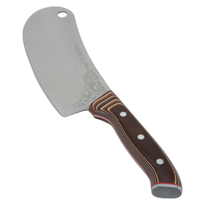 Turkish cleaver with brown marble hand 19 cm image 2