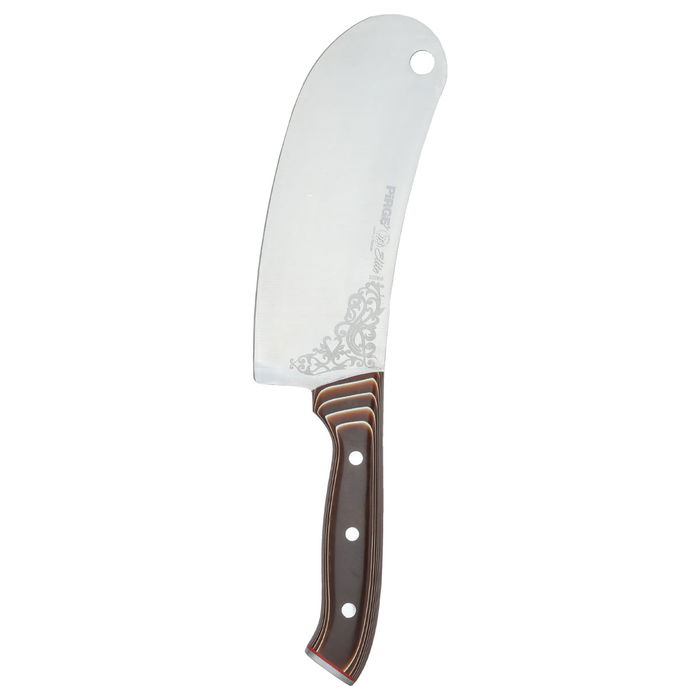 Turkish cleaver with brown marble hand 19 cm image 1