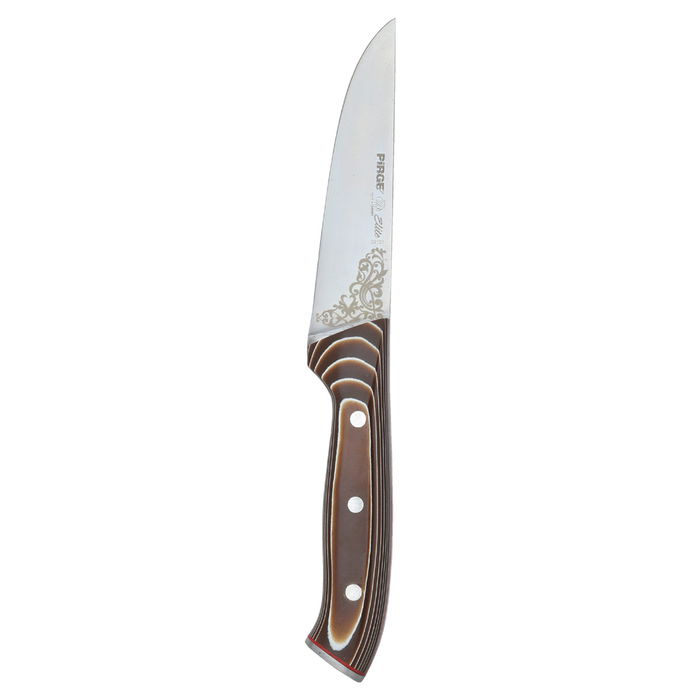 Turkish Knife Brown Patterned Wooden Hand 14.5 cm image 1