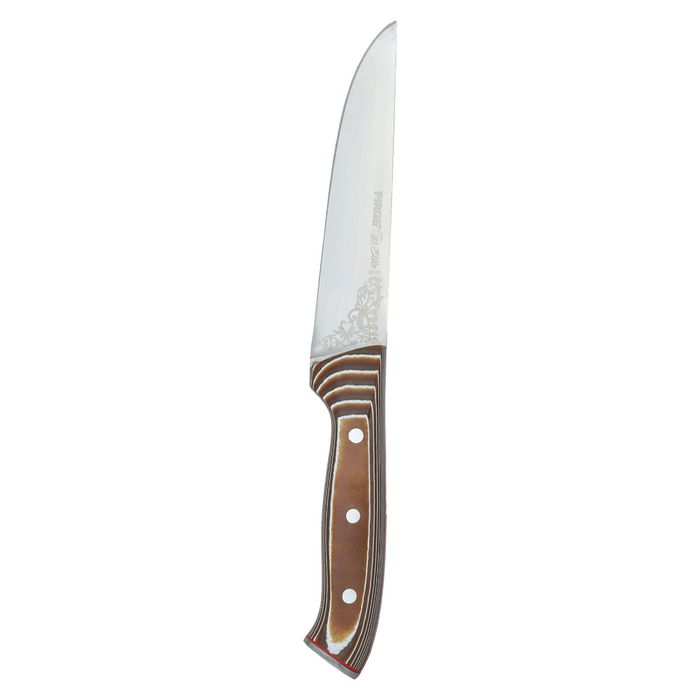 Turkish Knife Brown Patterned Wooden Hand 16.5 cm image 1