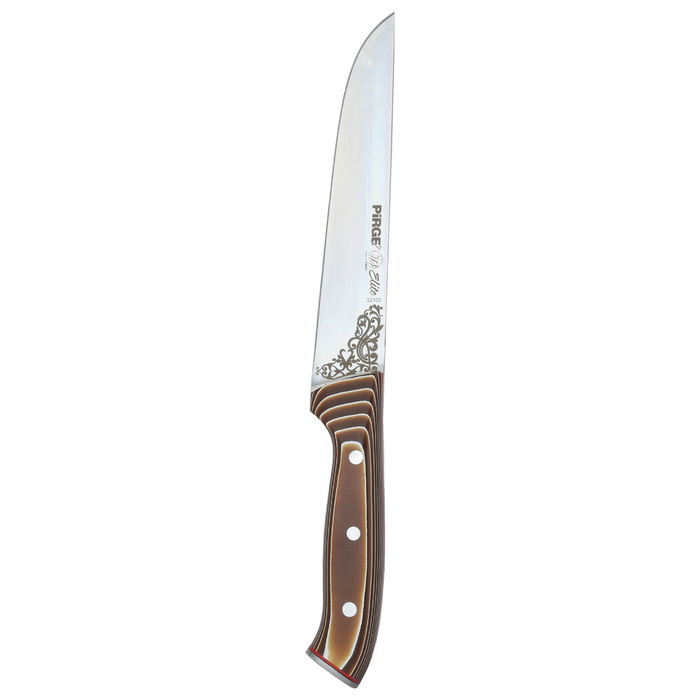 Turkish Knife Brown Embossed Wooden Hand 19 cm image 1