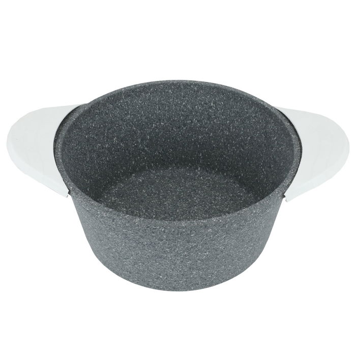 Light Grey Turkish Granite Turbo Pots Set with Glass Lid 8 Pieces image 3