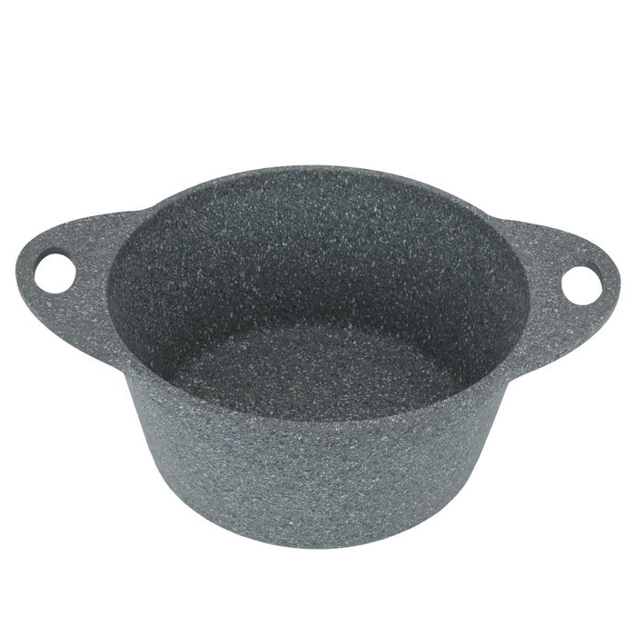 Light Grey Turkish Granite Turbo Pots Set with Glass Lid 8 Pieces image 4