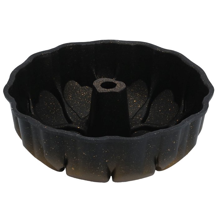 Black steel cake pan with Turkish heart engraving image 1
