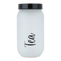 Snow-colored glass can black lid 1 liter product image
