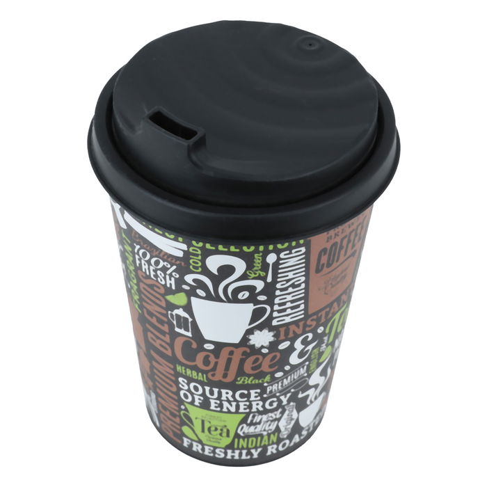 Coffee and tea mug with black lid 340 ml image 2