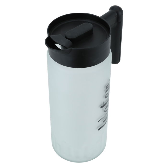 Ice-coloured glass jug with black handle and lid 1.46 liter image 2