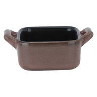 Square bowl with brown porcelain handle product image