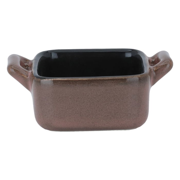 Square bowl with brown porcelain handle image 1