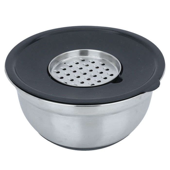 Steel Salad Pot Set with Grater with Lid 4 Pieces image 1