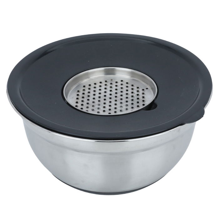 Steel Salad Pot Set with Grater with Lid 4 Pieces image 2