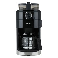 Philips Coffee Maker Black Built-in Coffee Grinder Dual Container 1000 Watts product image
