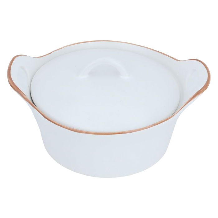 Bowl Round Porcelain Oven With Lid Handle 350 ml image 2