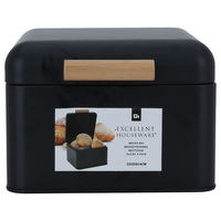 Black Steel Wooden Handle Bread Bag product image