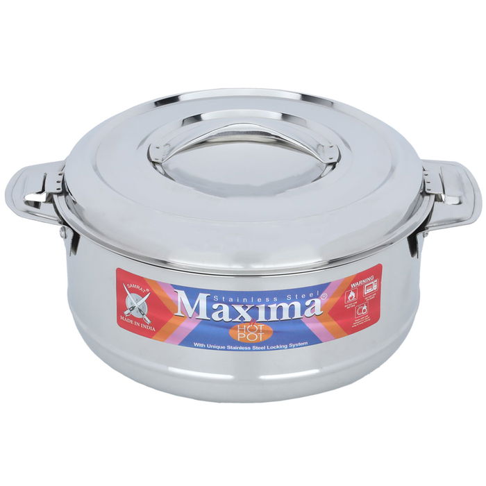 Indian Food Container Silver Steel 2500 ml image 1