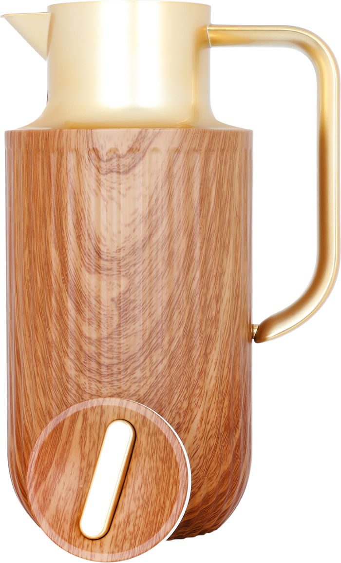 Everest Laura thermos light wood with golden handle 1.6 liter image 3