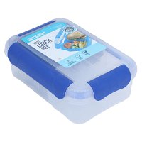 Clear rectangular box lunch box divided with lid 3 digits 1.6 liter product image