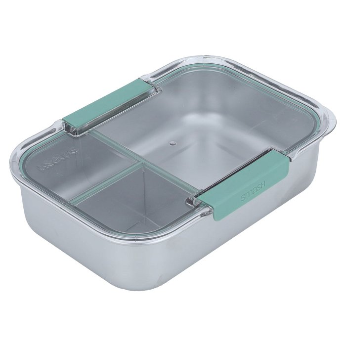 Lunch Box Rectangle Divided With Lid 3 Digits 1200 ml image 1