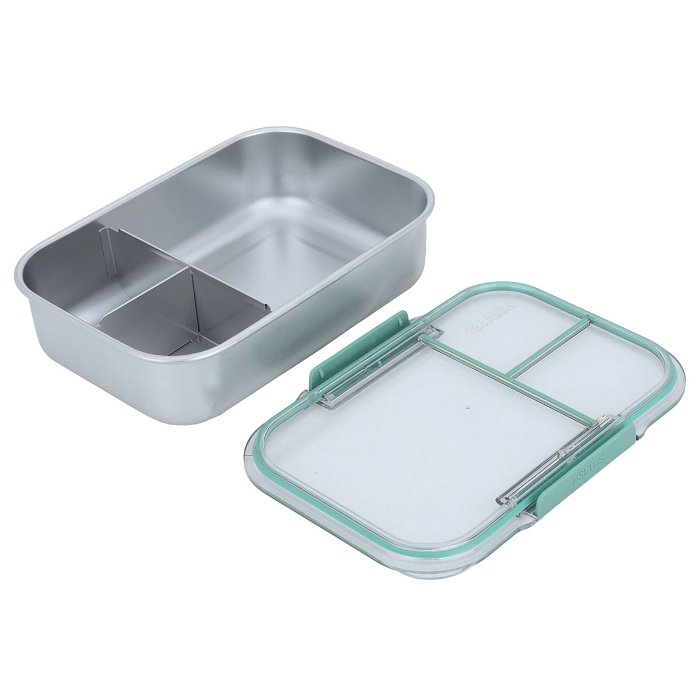 Lunch Box Rectangle Divided With Lid 3 Digits 1200 ml image 2