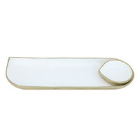 India White serving plate with golden bowl product image