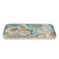 India Rectangular tray, large gold bird pattern product image