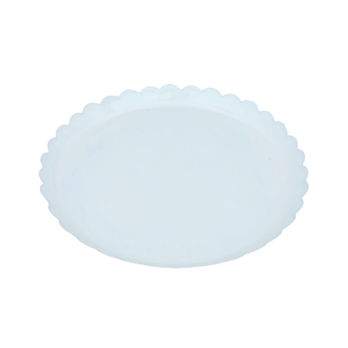 India Round Tray, White with Gold Small image 1