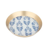 India Plate Sweet Round Wooded Cyan With Gold product image